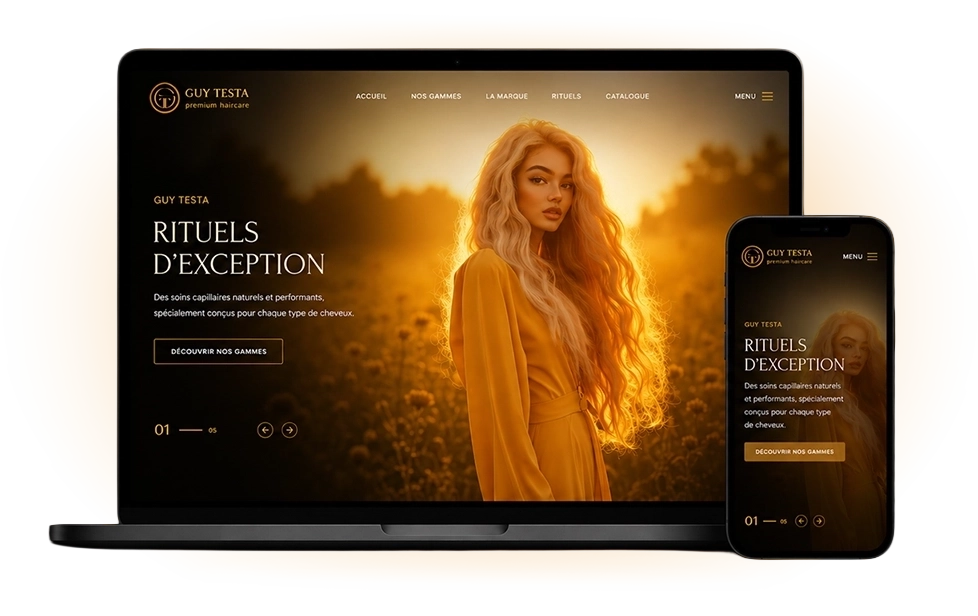 Aperçu du site Guy Testa sur desktop et mobile